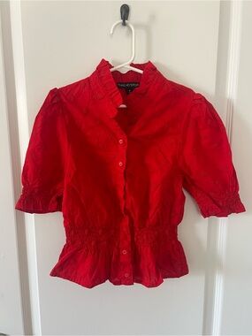 Kids Thread Story Red Eyelet Blouse